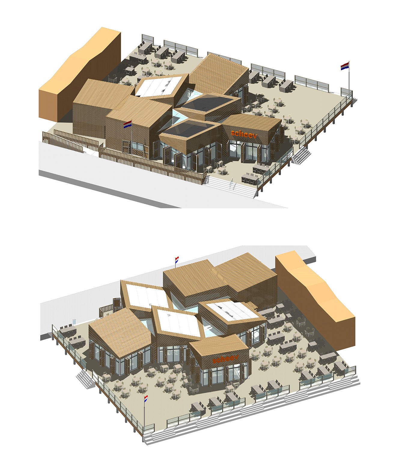 3D drawing of the model of the building blocks