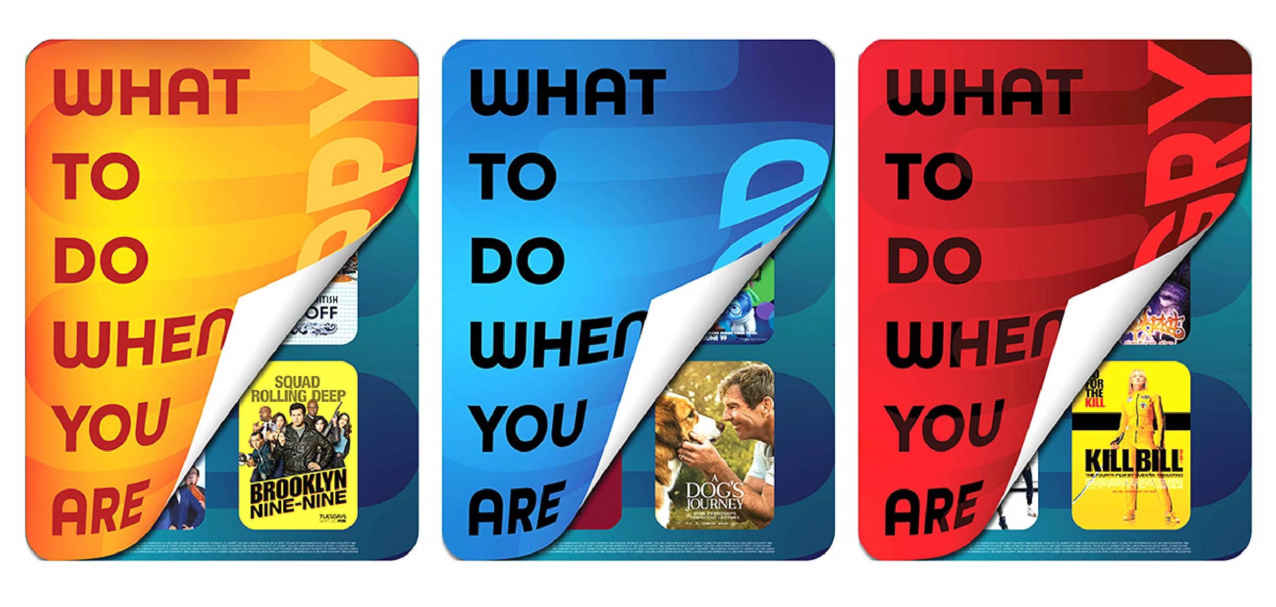 Mail cards promoting muvi