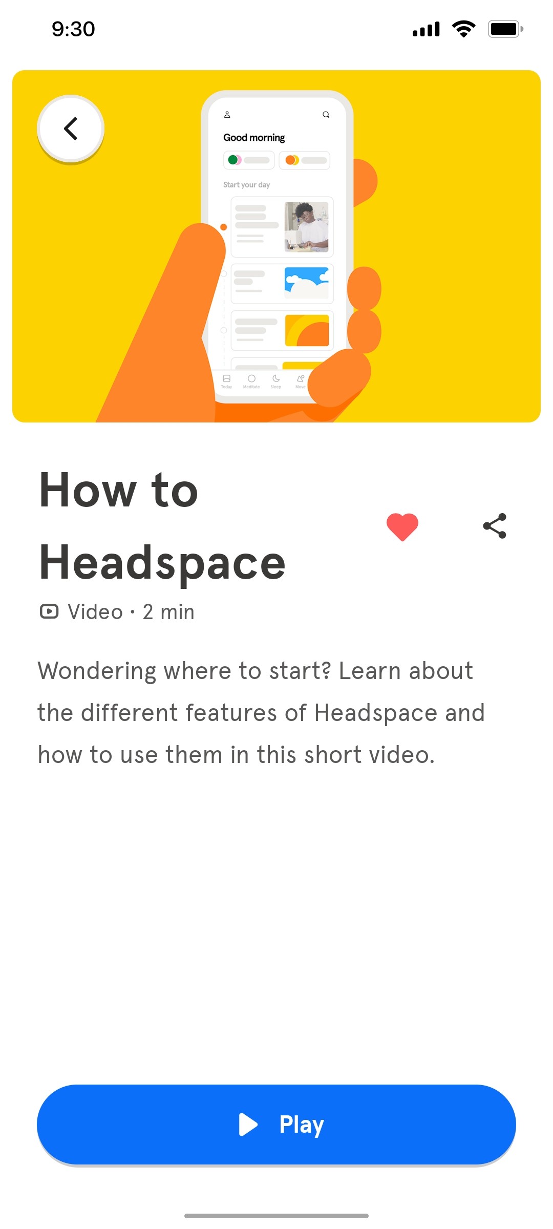 Headspace Play like screen