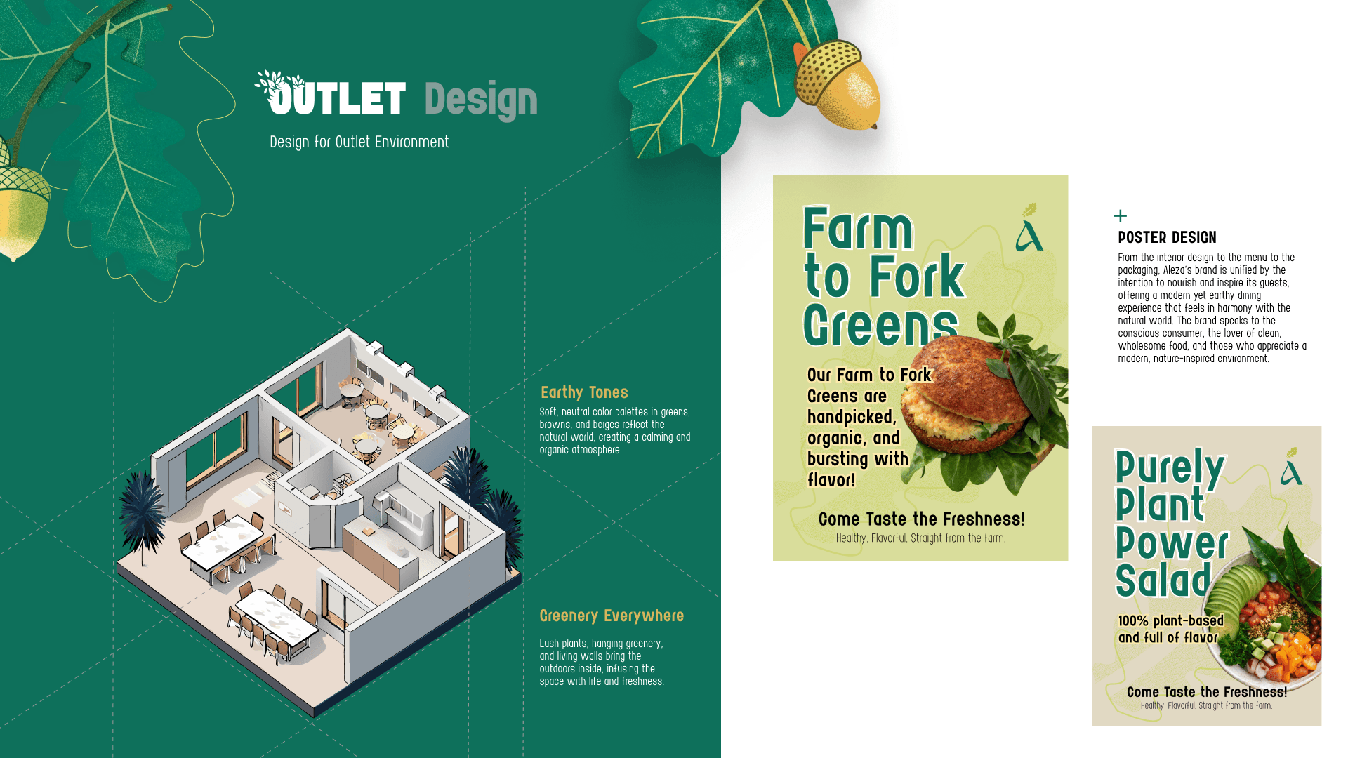 Aleza outlet interior design and branded poster — Penguincil Design