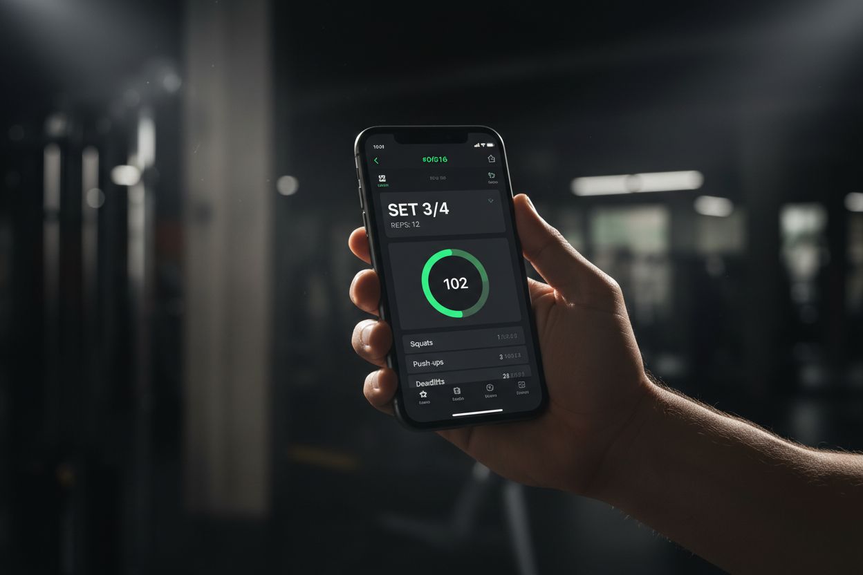 Workout tracking app on a smartphone