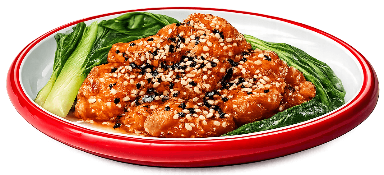 Sesame-glazed chicken with bok choy