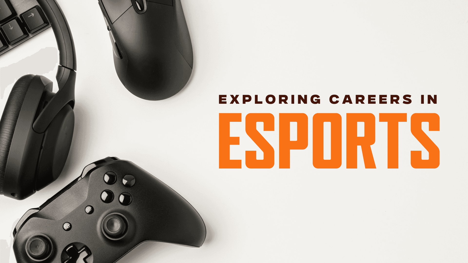 Minecraft-style characters building blocks with badge reading ‘Exploring Careers in Esports.