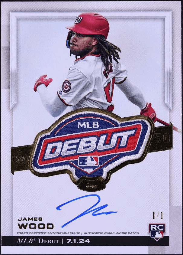 2025 Topps Chrome Update James Wood ROOKIE MLB DEBUT PATCH AUTO 1/1 #RDPA-JWO CGC AUTH