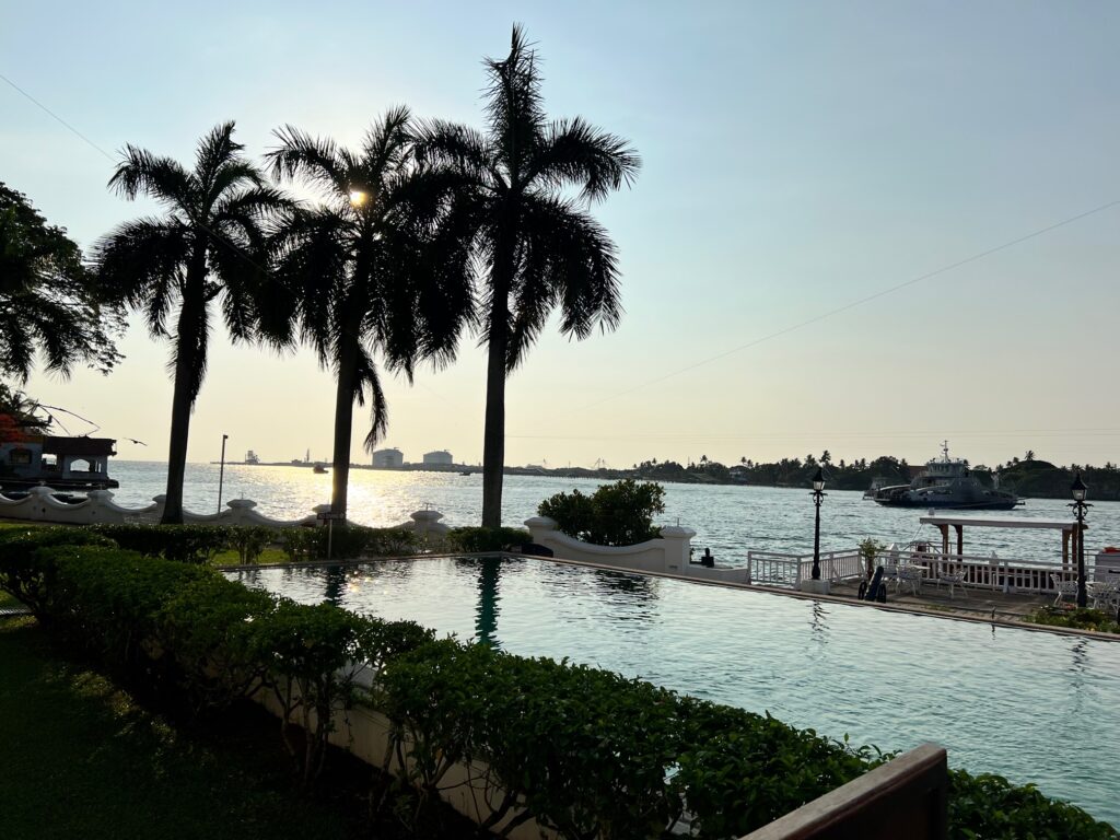 Vembanad lake and the deck of the starting point of the cruise