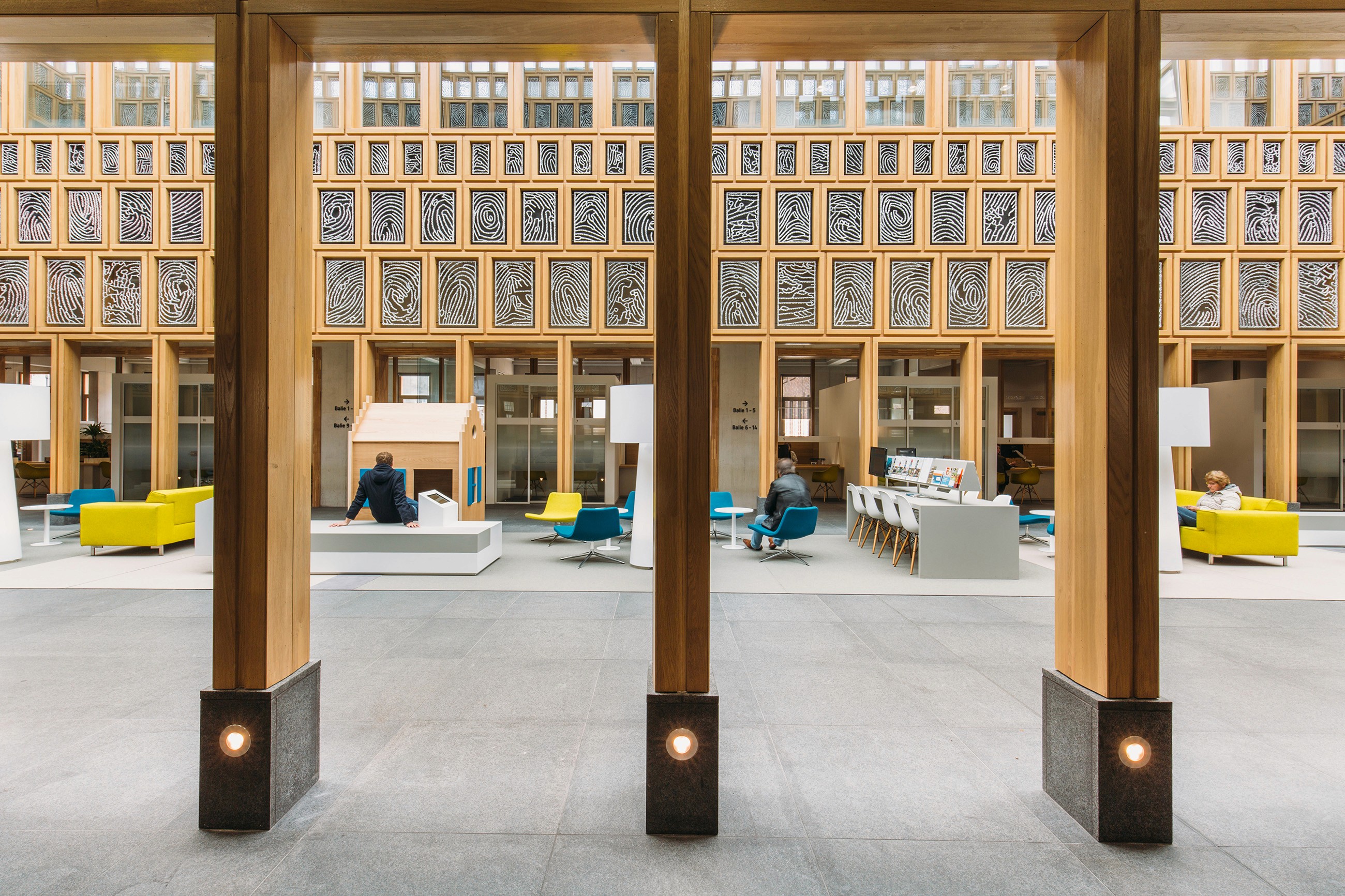 Interior photo inside the main hall of the city hall in Deventer