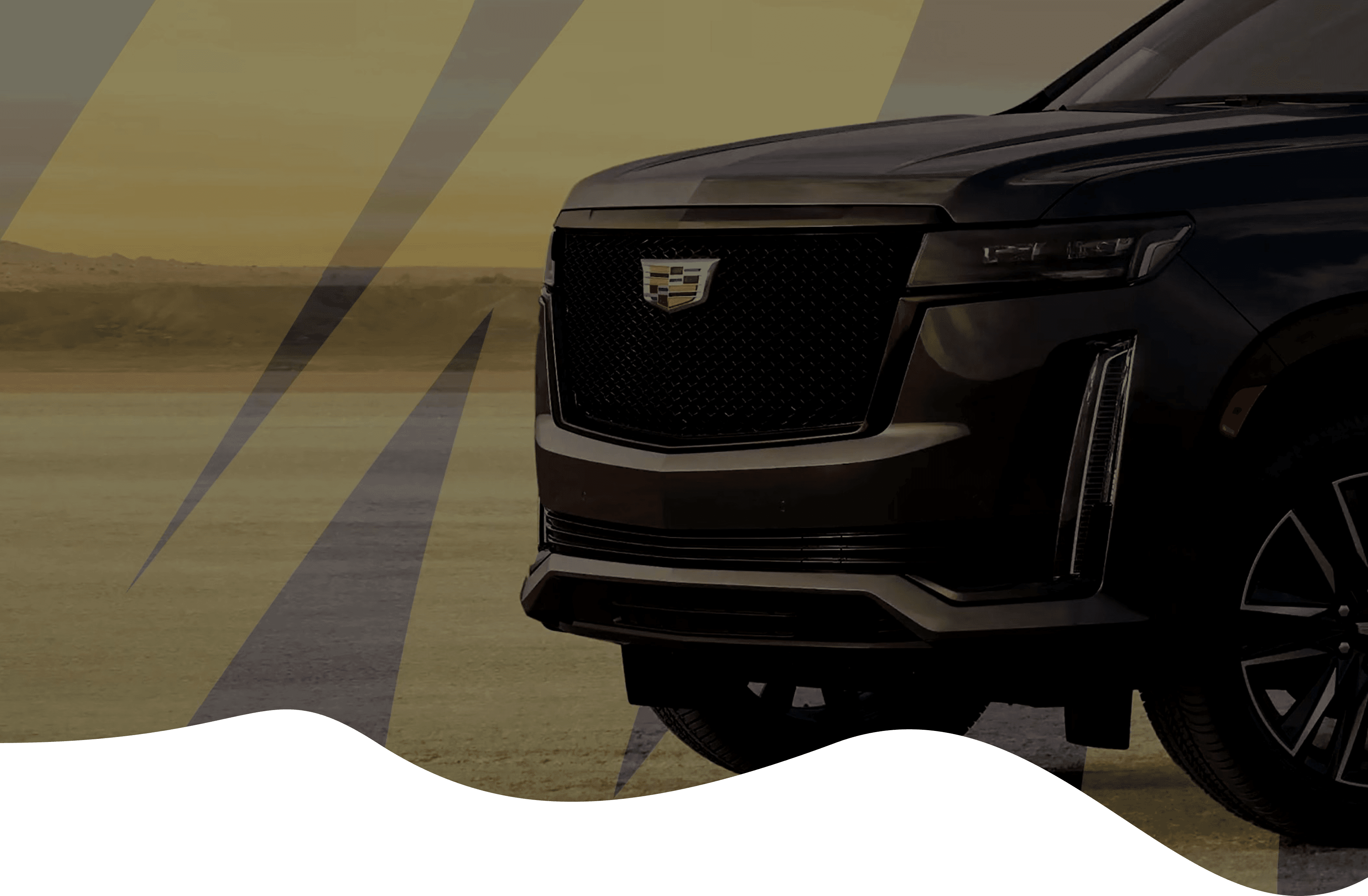 The Cadillac Escalade parked with Jamark's signature swoosh 