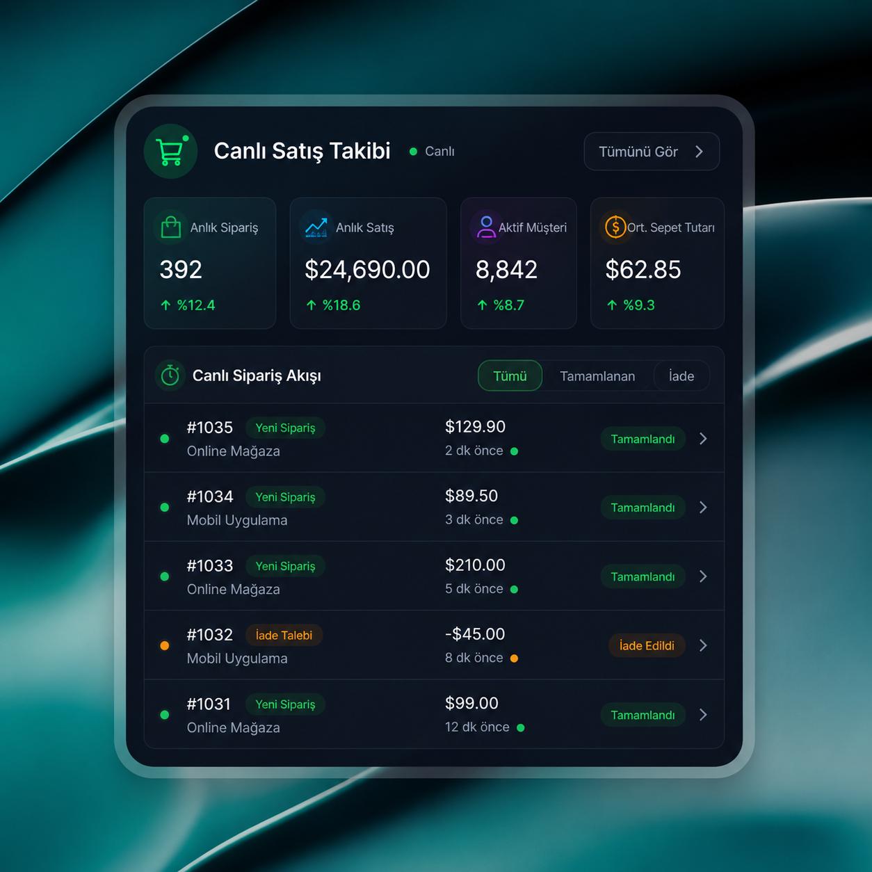 Image of recent transaction card