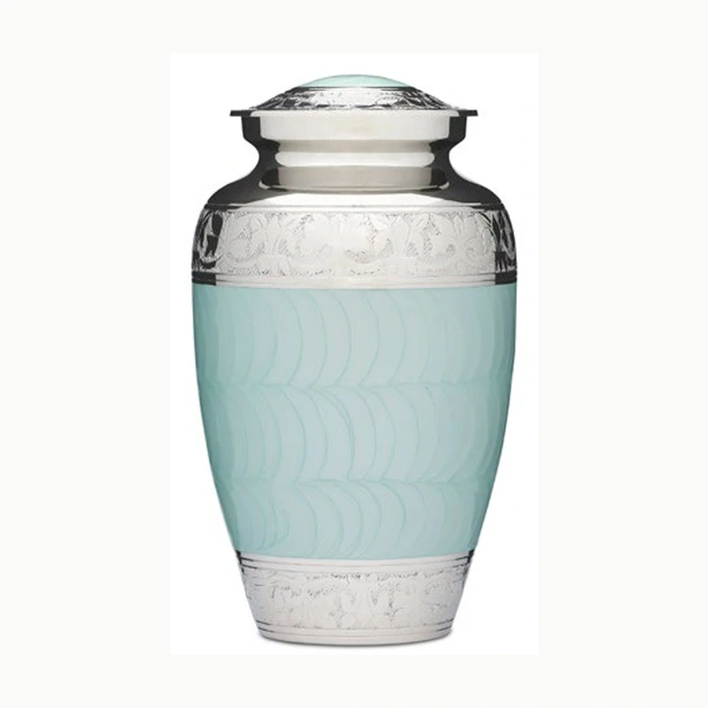 Blue Enamel & Nickel Urn — original supplier catalogue image