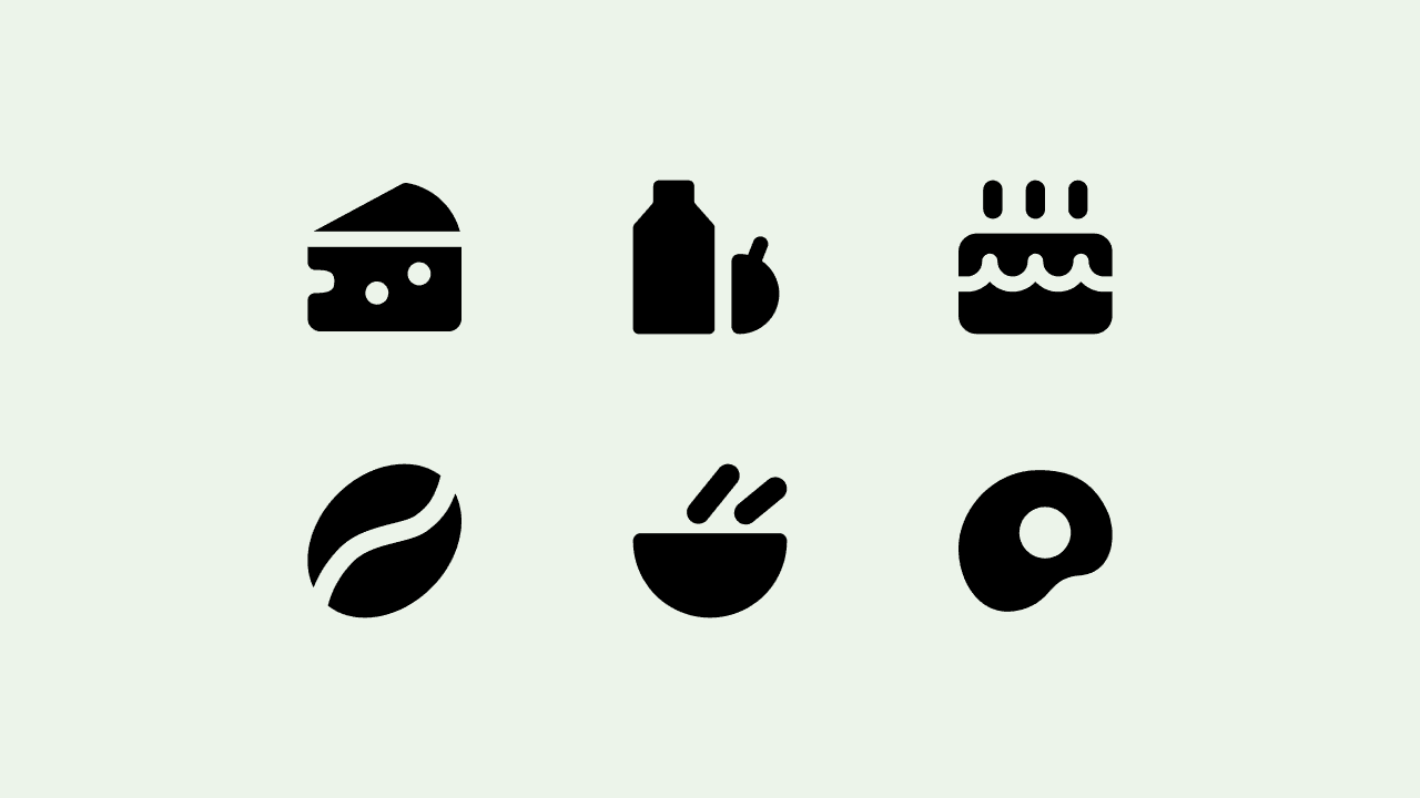 Cyber Solid Food Icon Set