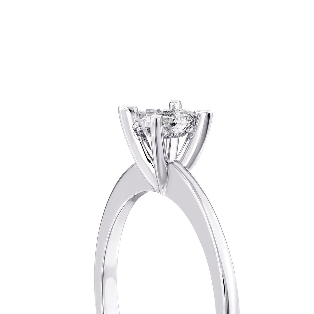 Assos 0.21 Karat Pırlanta Buket Yüzük Beyaz Altın S155080