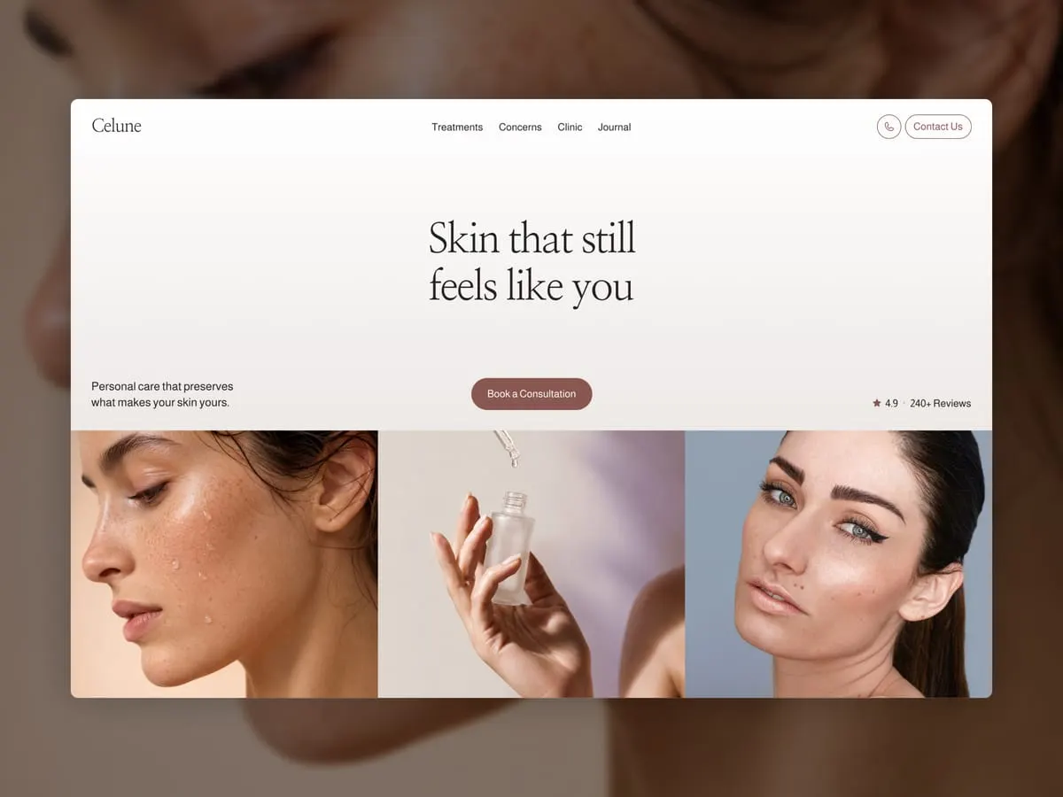 gallery image 1 of the celune framer website template