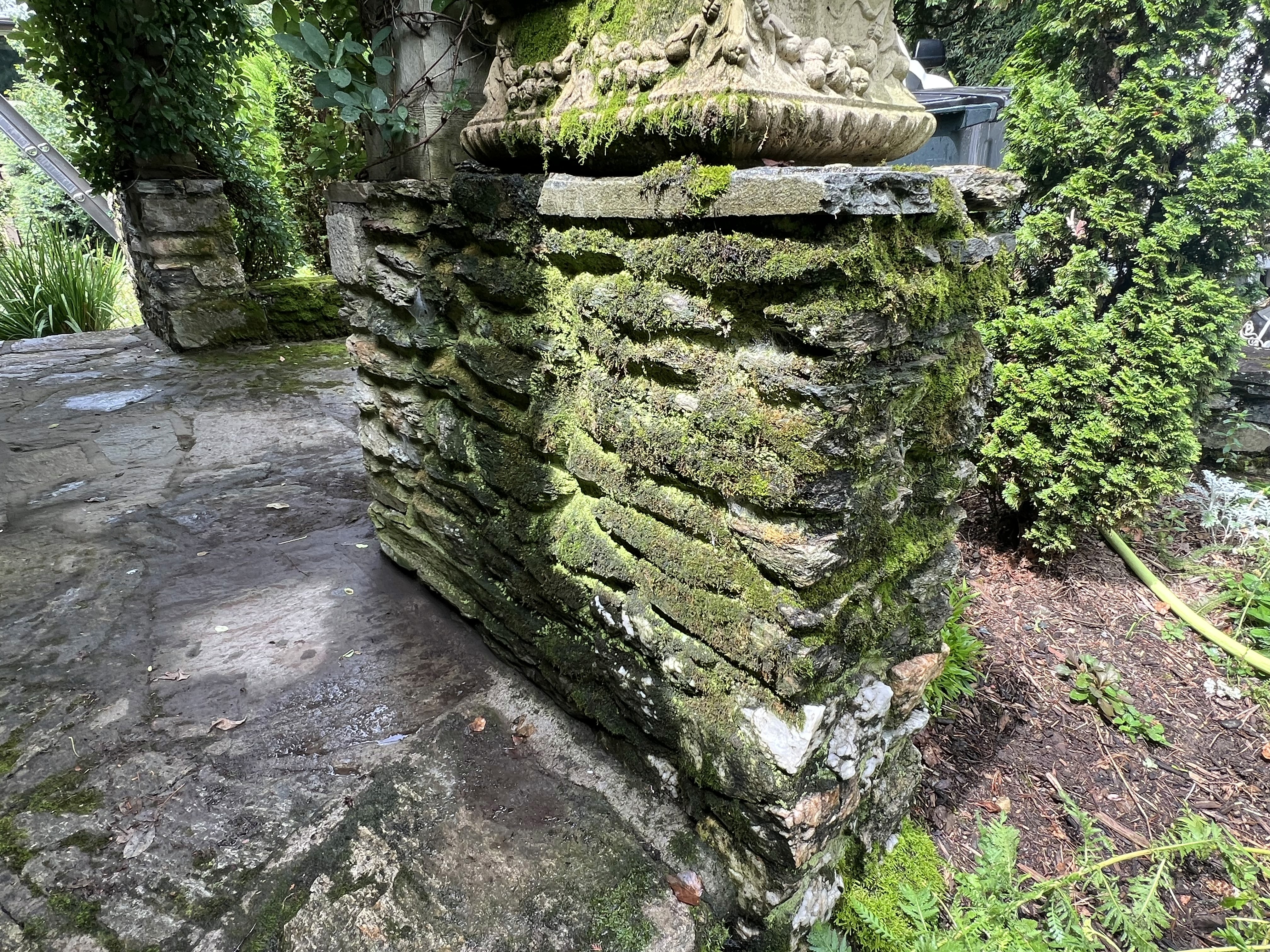Before brick and stone cleaning