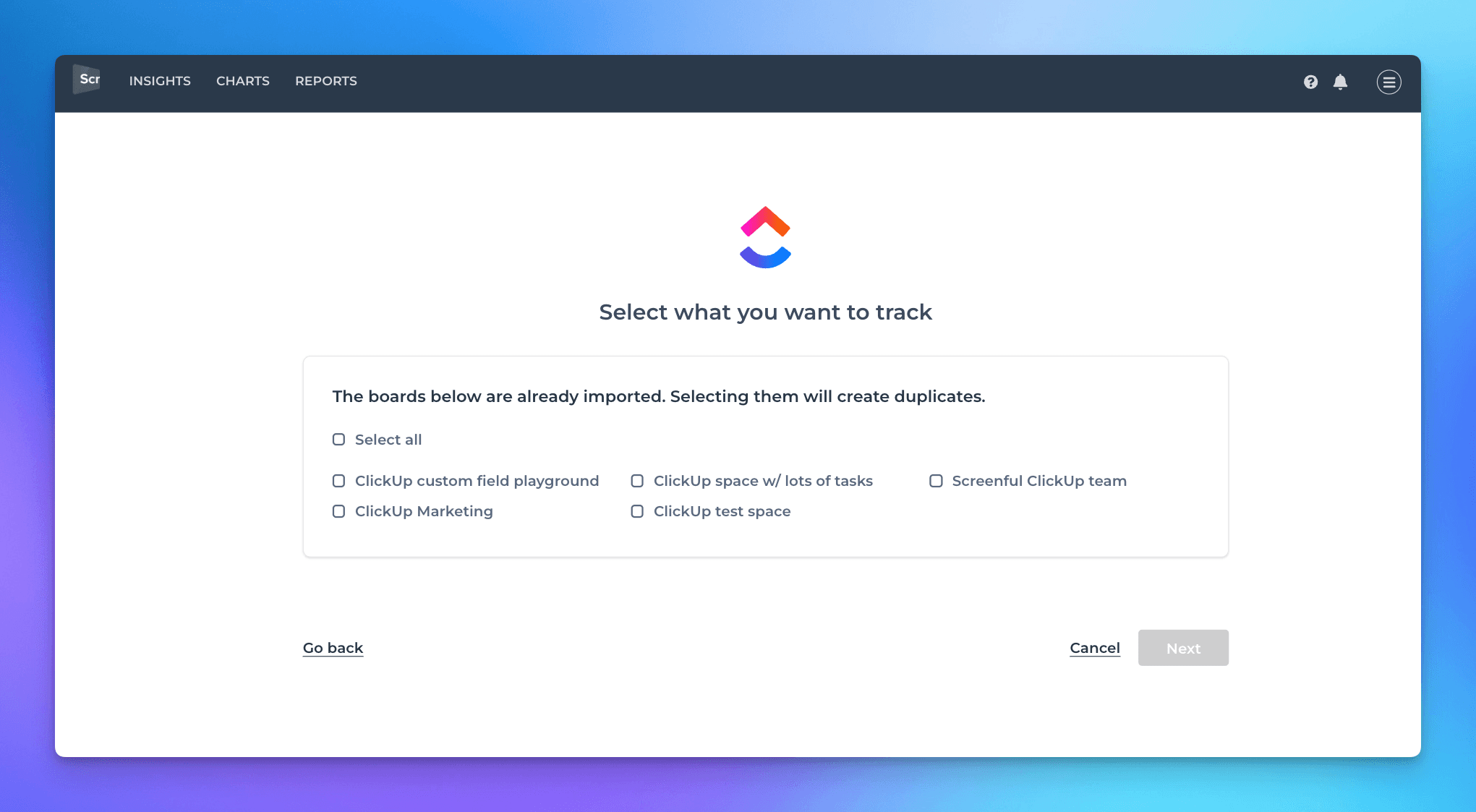 Import ClickUp spaces