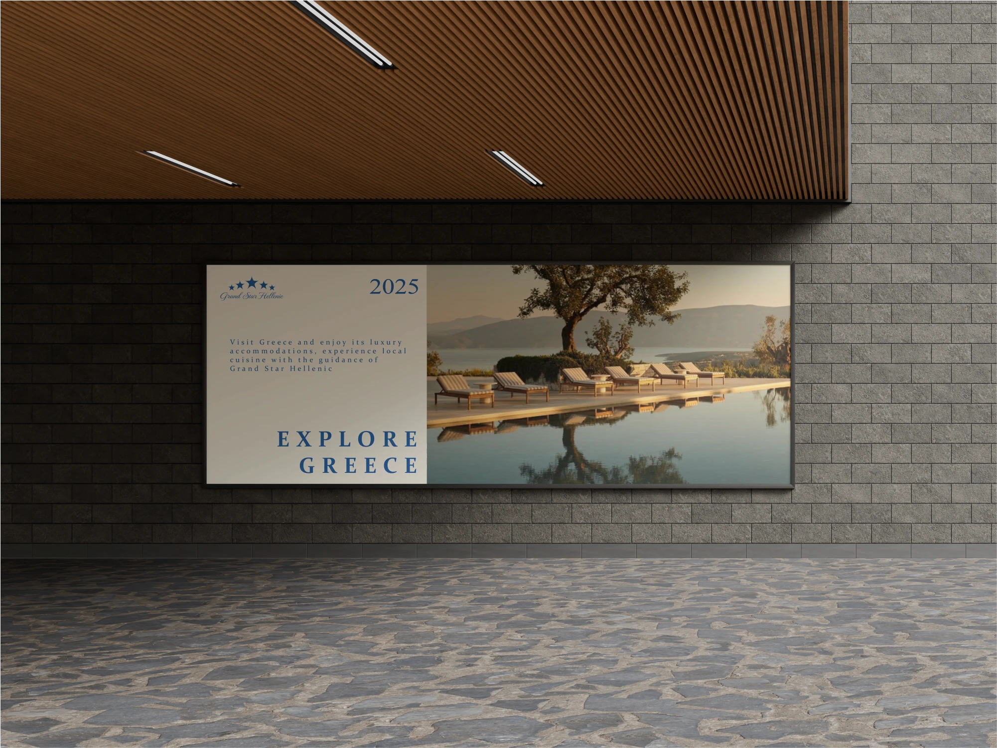 Billboard mockup for grand star hellenic advertisement.