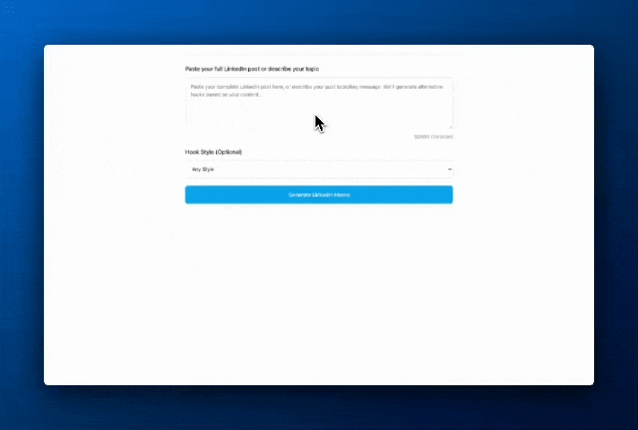 linkedin hook generator