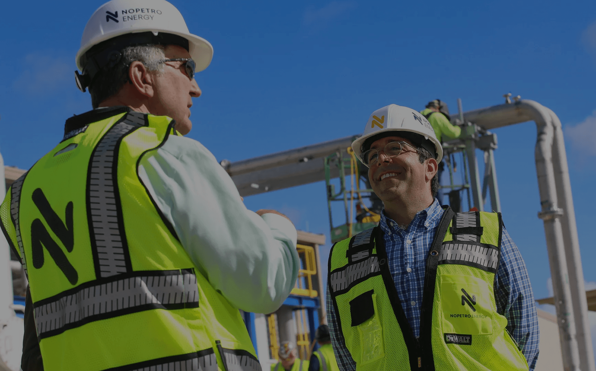 City lights and traffic at dusk.