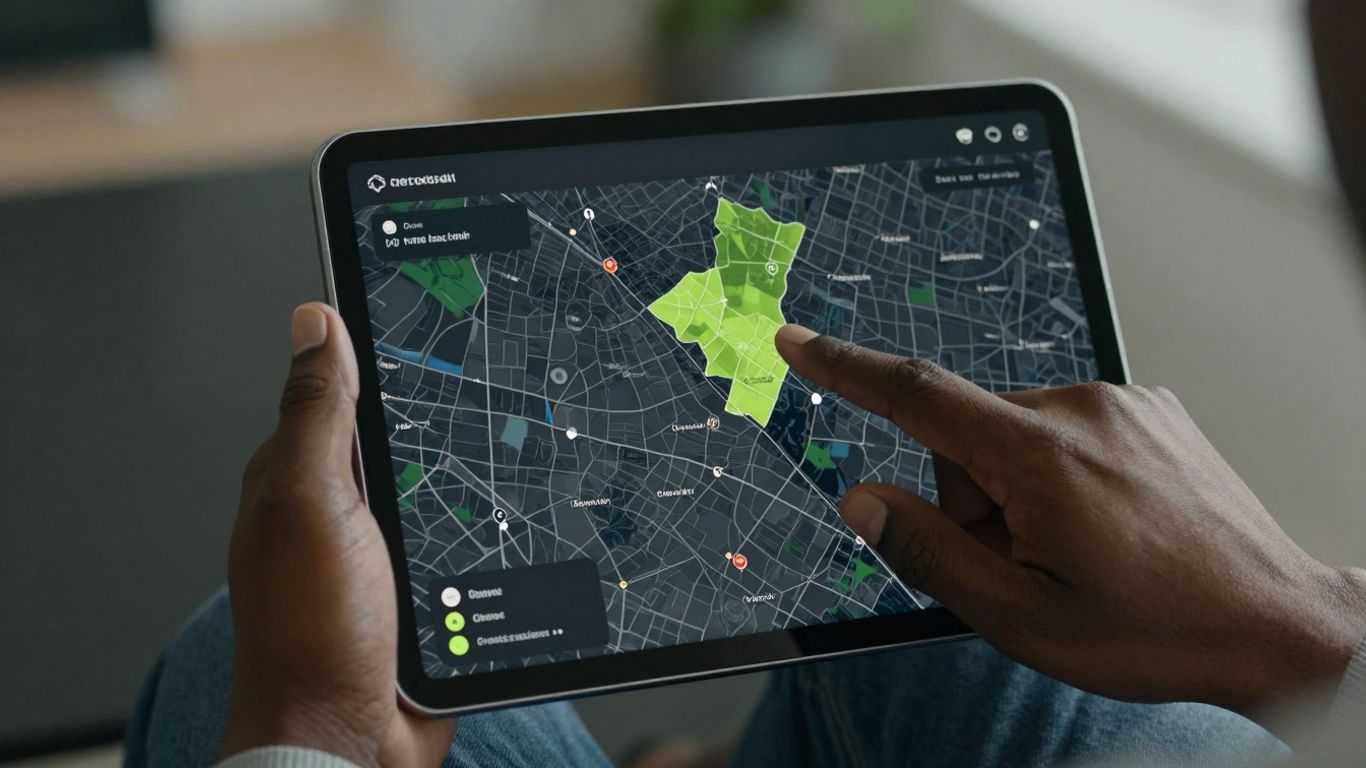 Political canvassing data visualization on a tablet.