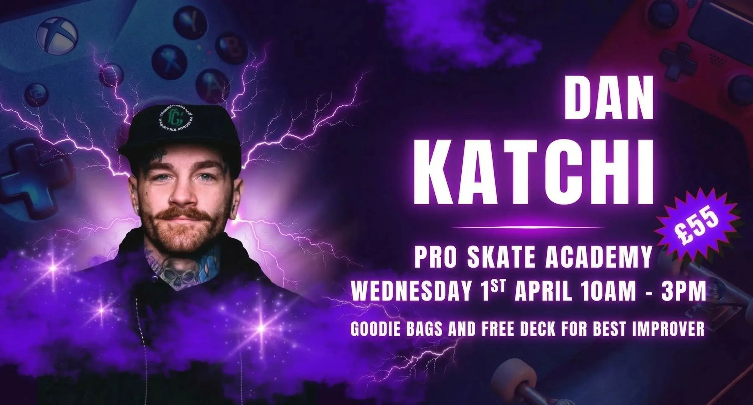 Dan Katchi is back at The Skate Farm on Thursday 9th April