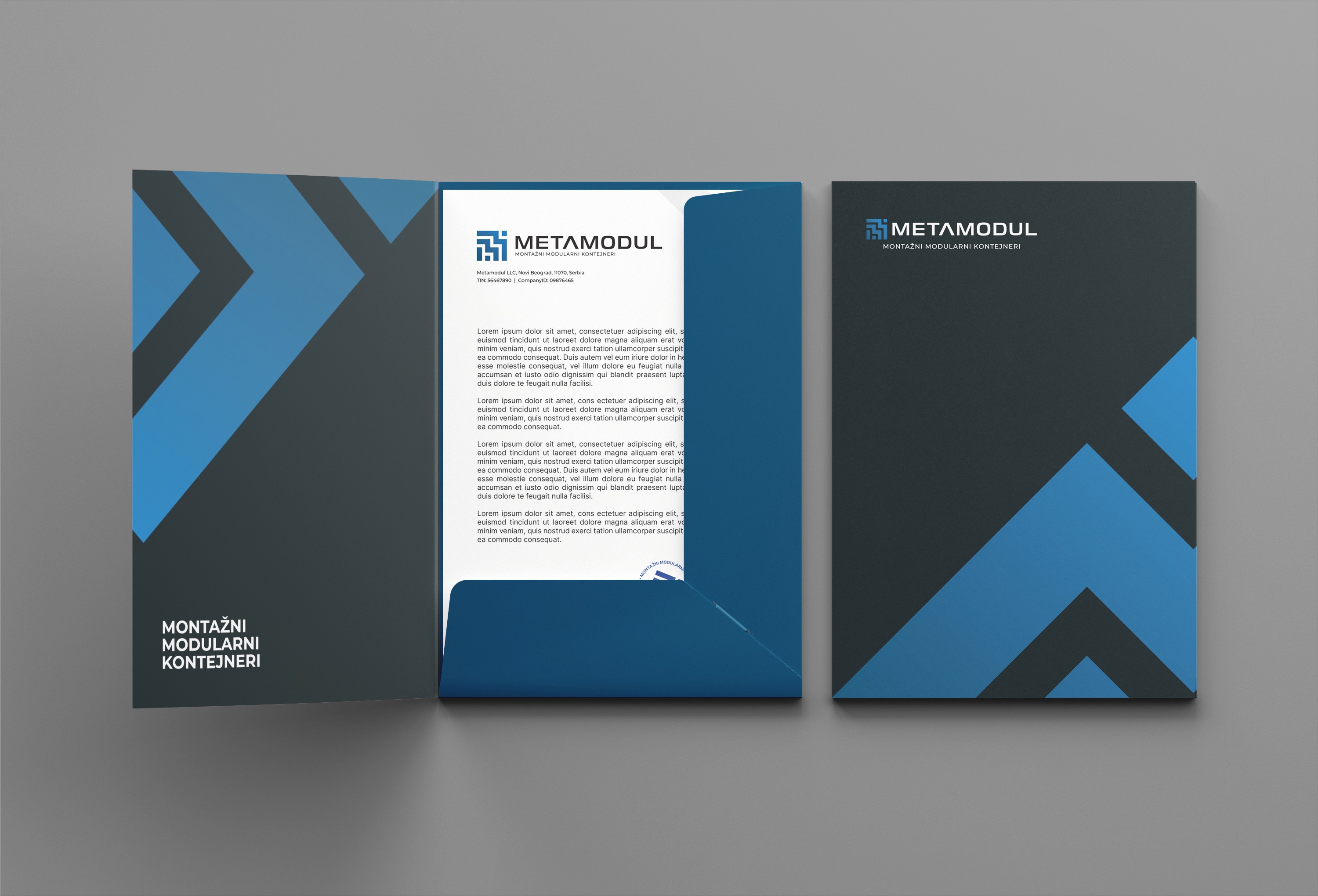 Modern Folder Designed For a Construction Company, Construction Compant Folder, Open Folder, Closed Folder