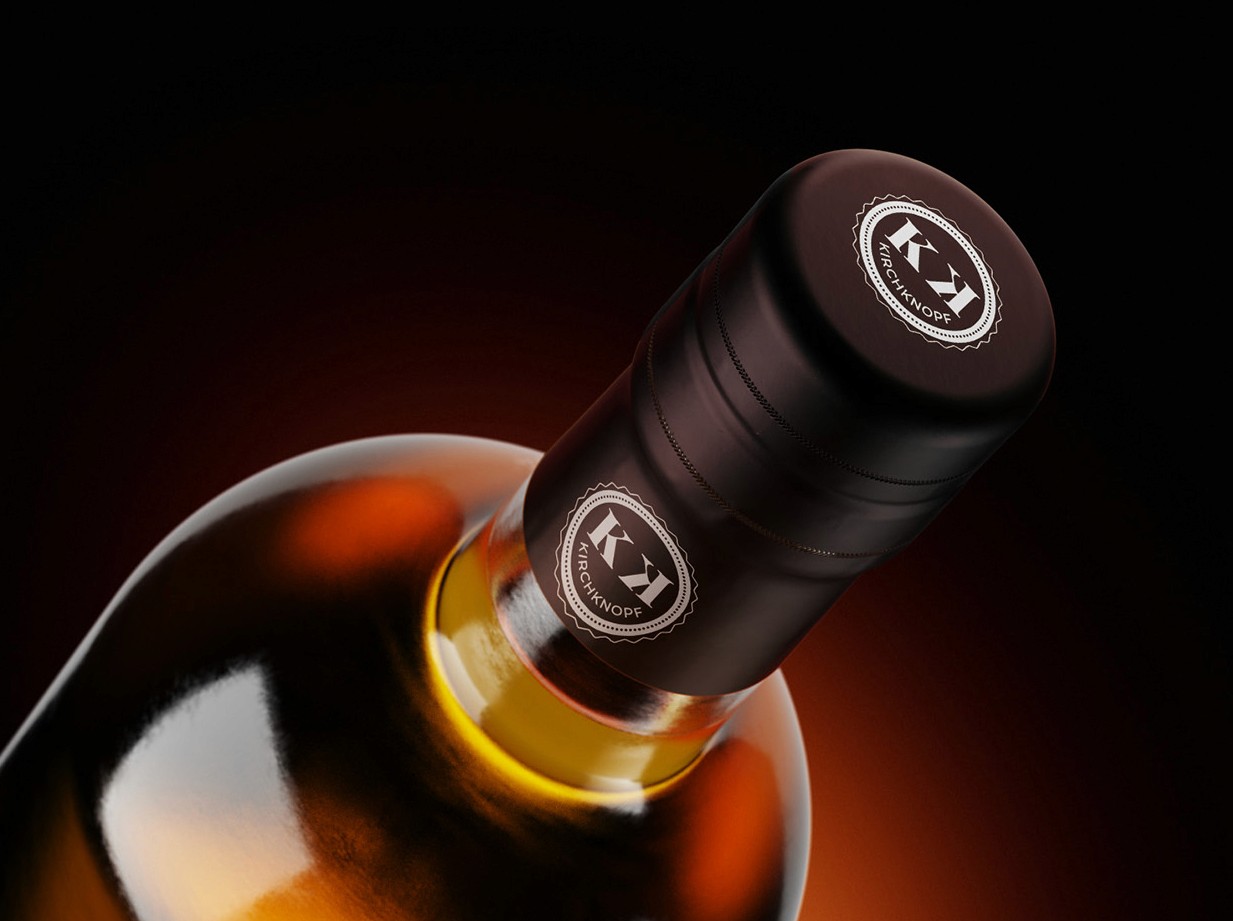 MockUp Flasche Traminerbrand Flaschenhals