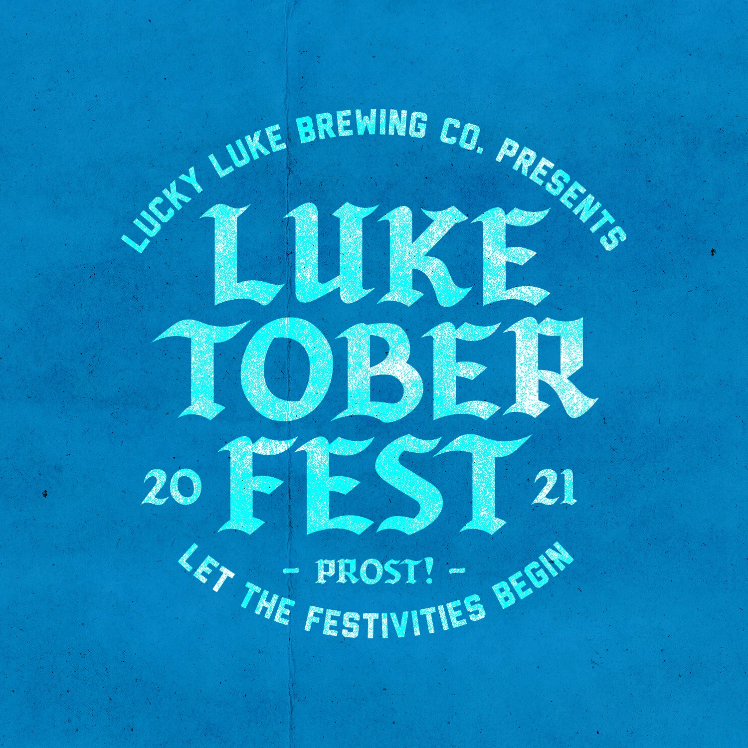 Luketoberfest event graphic in blue