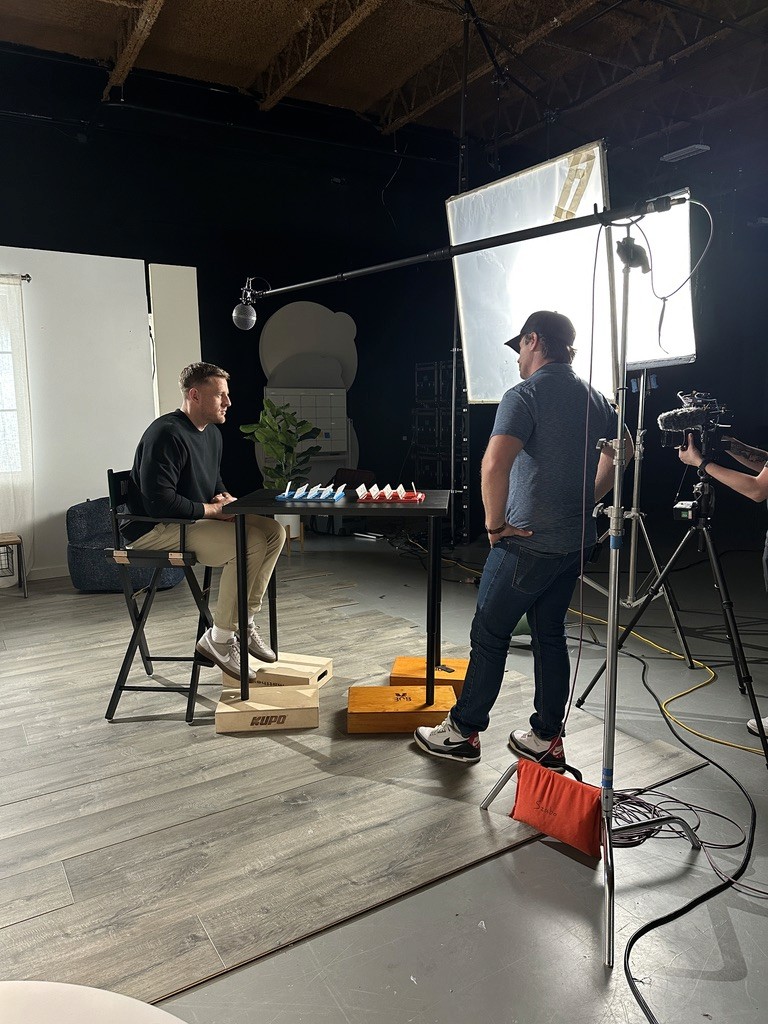 Behind-the-scenes filming photograph