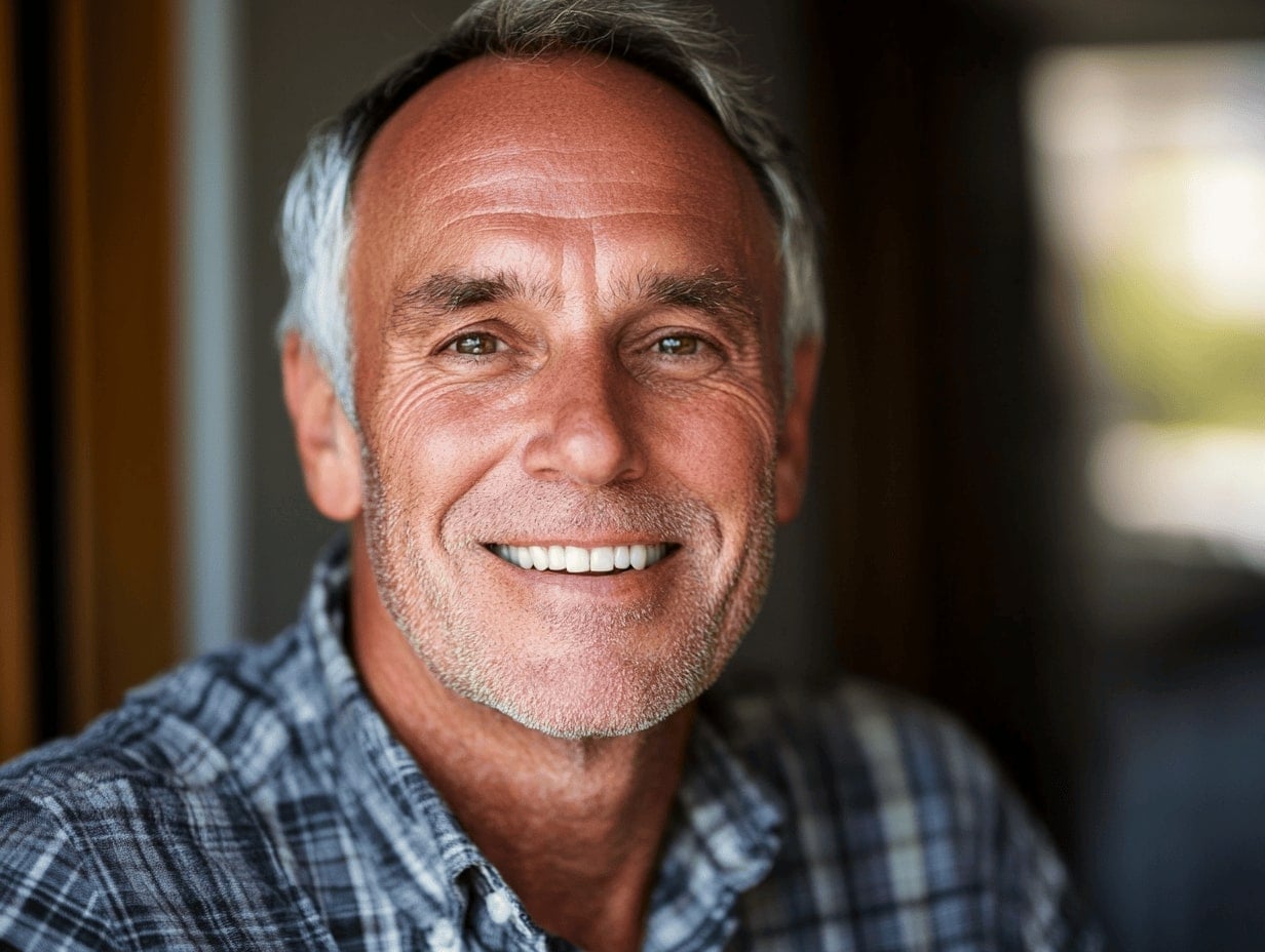 Older handsome man smiling