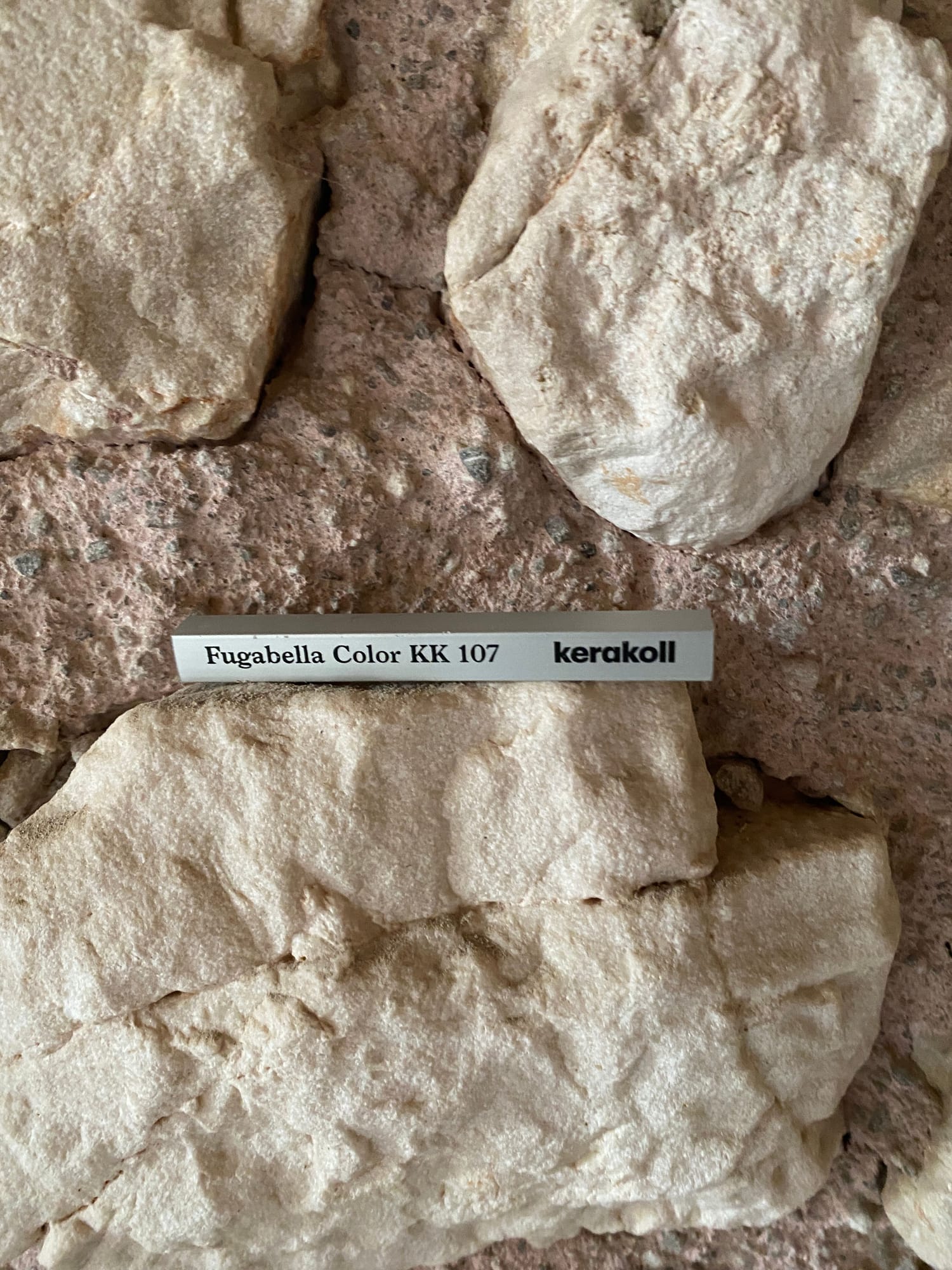Mortar colour sample tested against the original stone