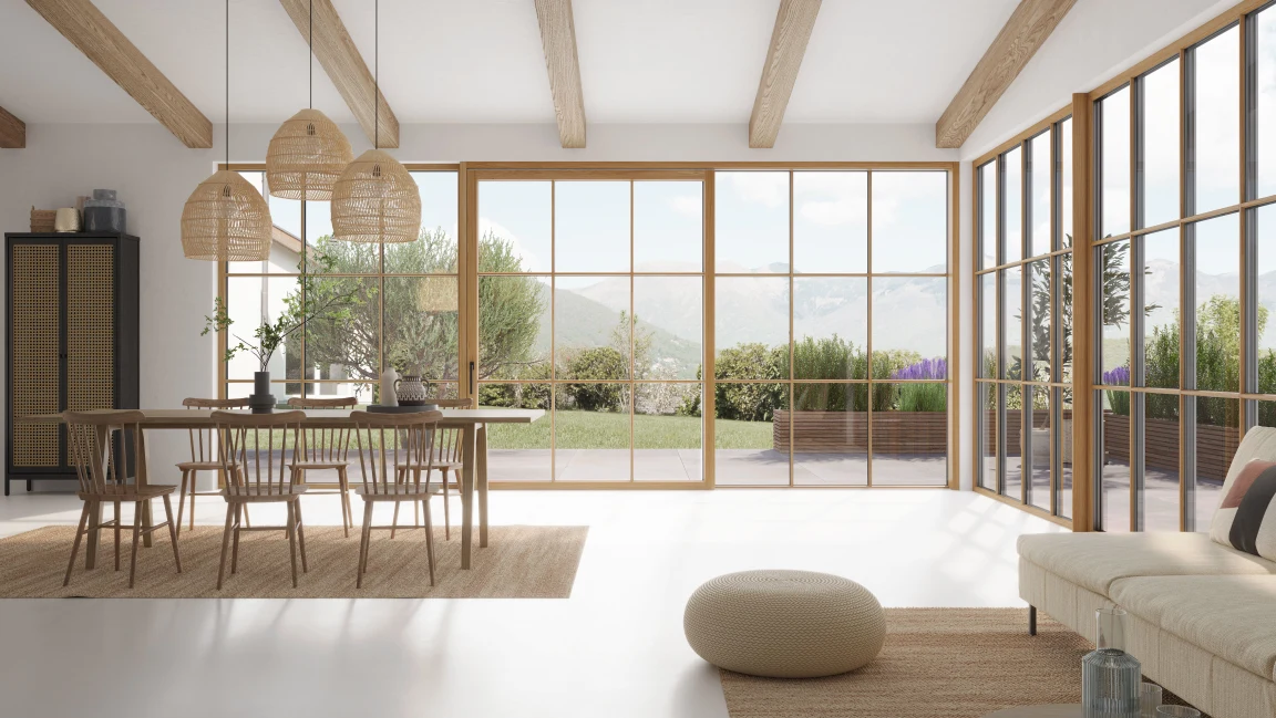 Schiebetür in moderner Villa