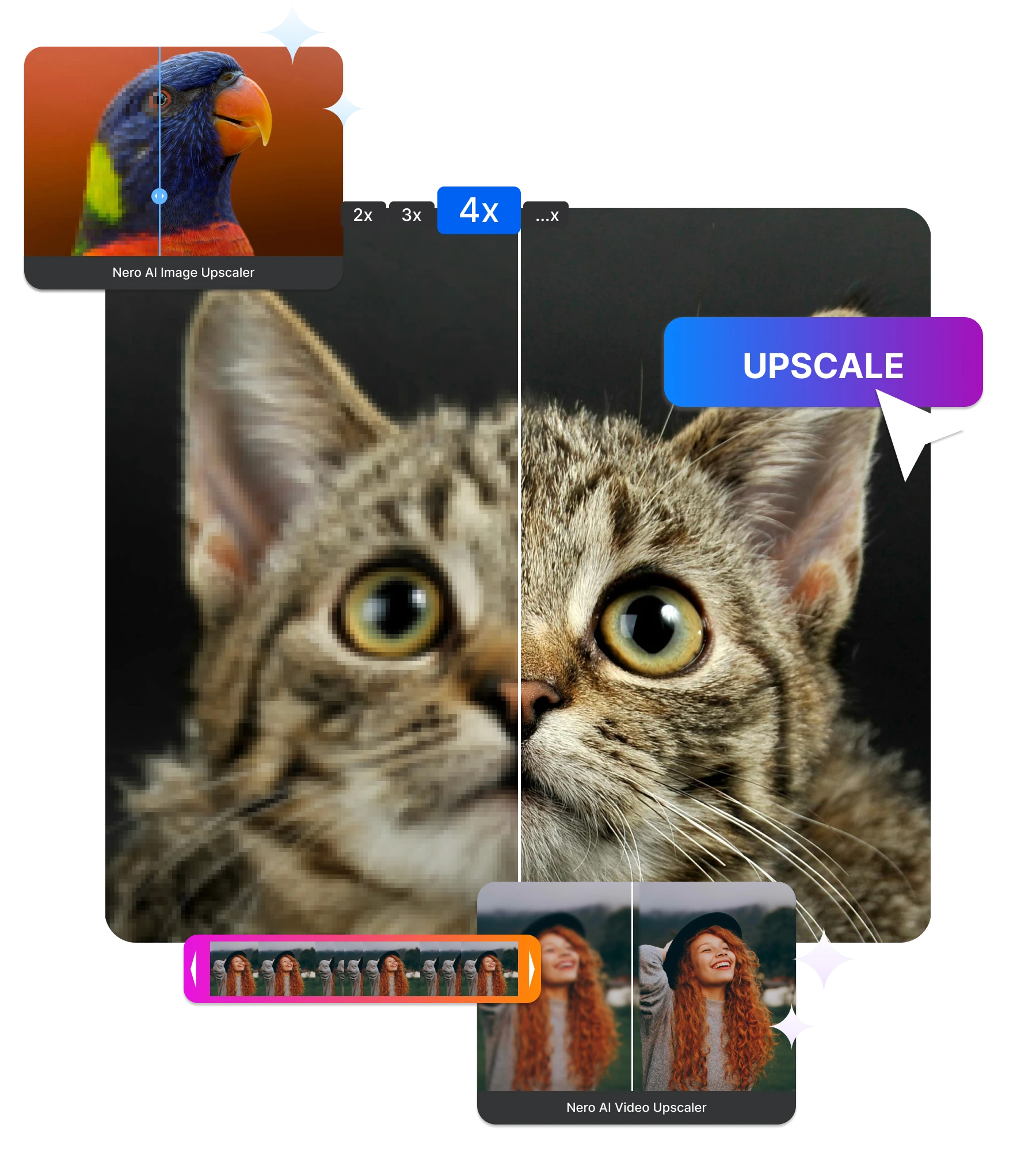 Nero AI image upscaler and Nero AI Video upscaler