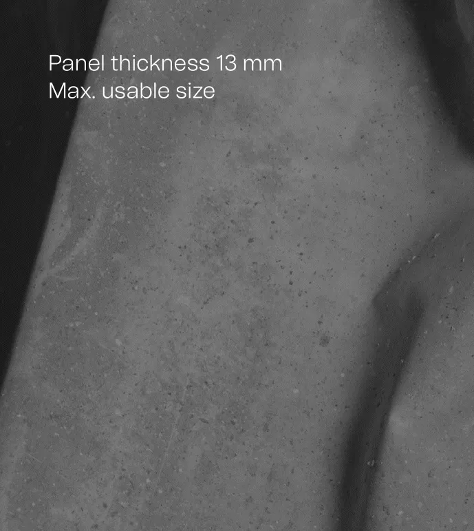 Concrete skin maximum usable dimension
