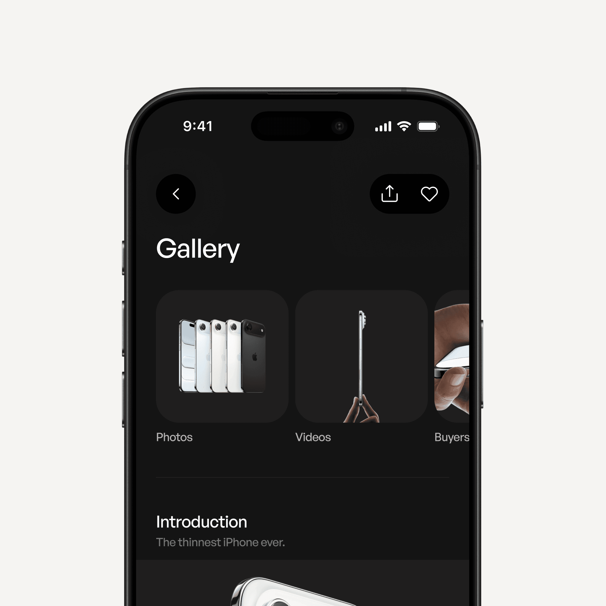 Ecommerce gallery UI