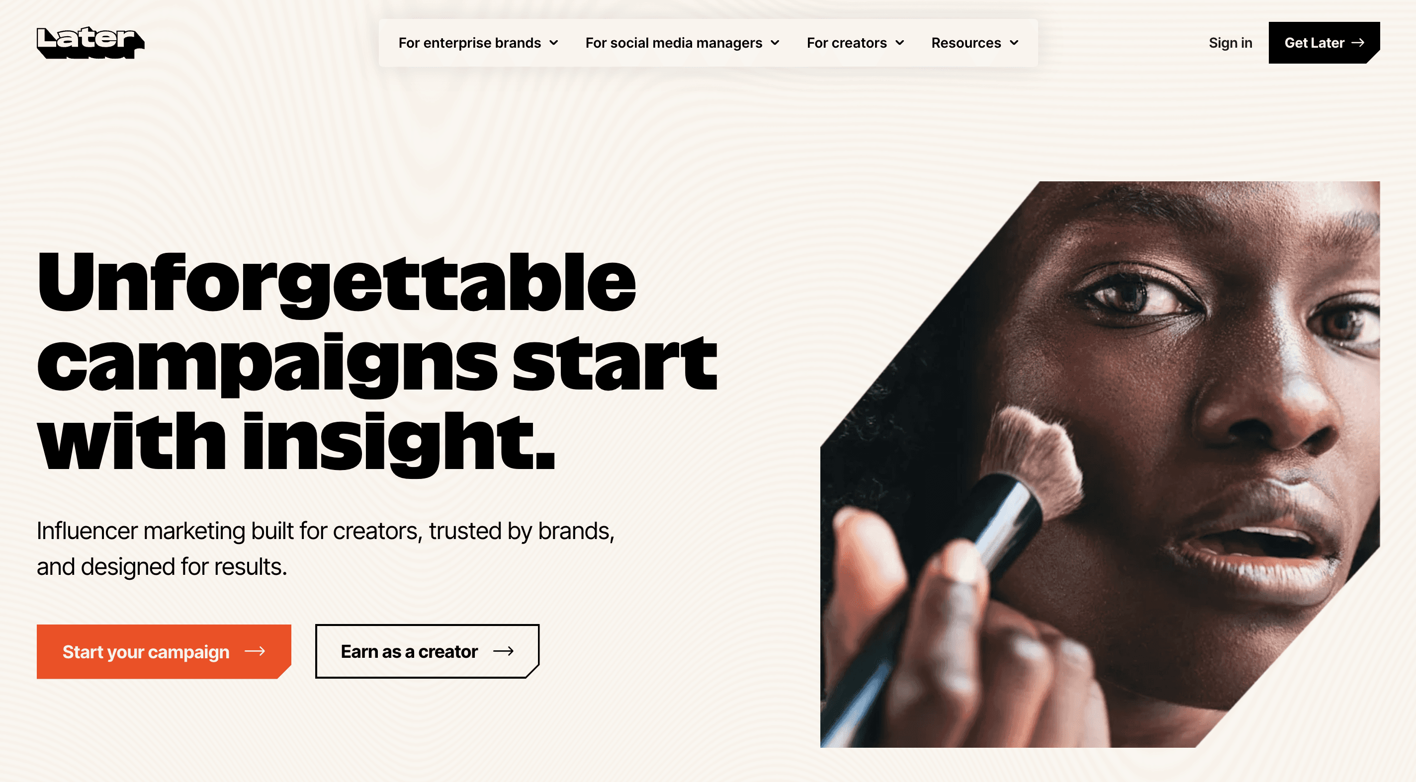 Later homepage