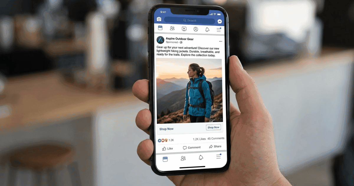Meta image ad displayed on smartphone screen