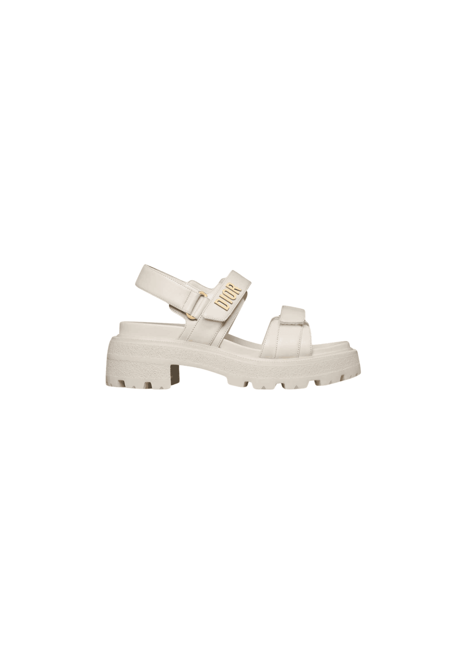 Dior Dioract Platform Sandal in White Lambskin