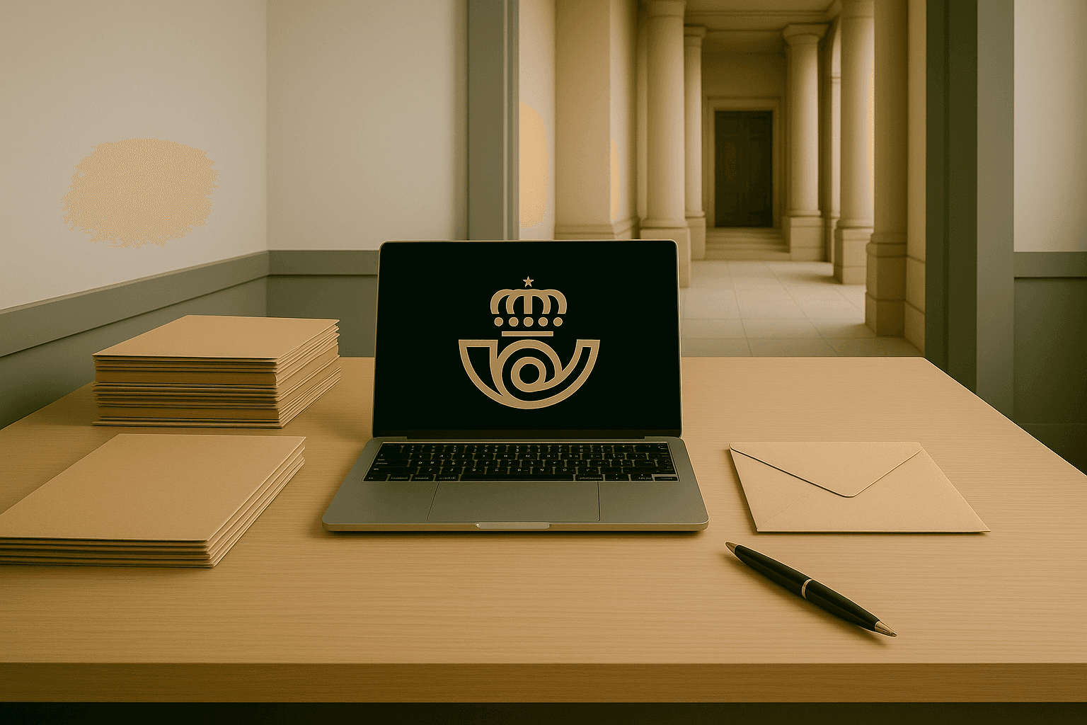 aula con el logo de correos