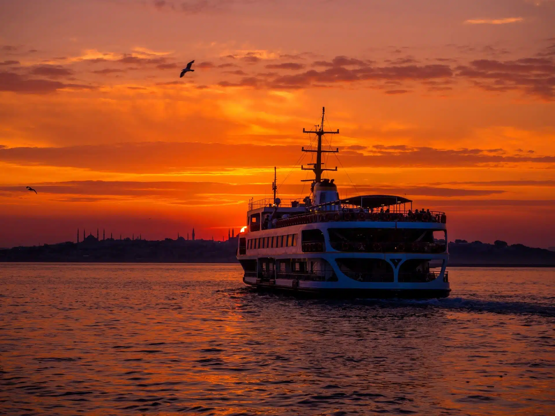 Bosphorus sunset view from Ortakoy square