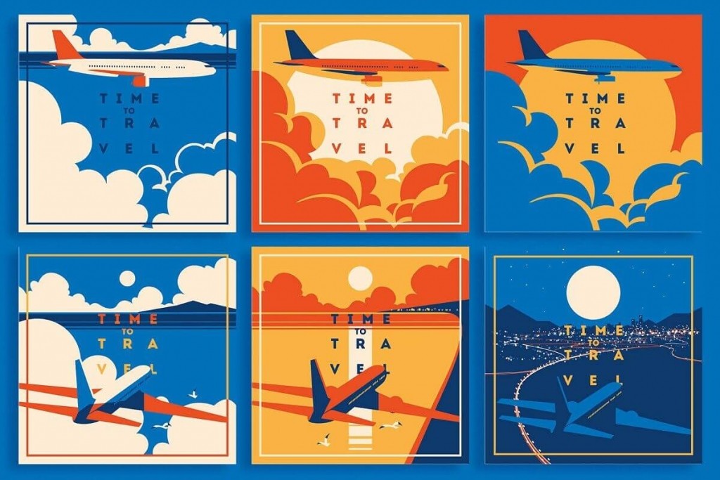 Posters in geometric shapes