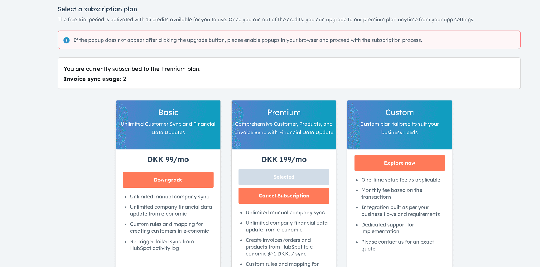 Choose Your Subscription Plans