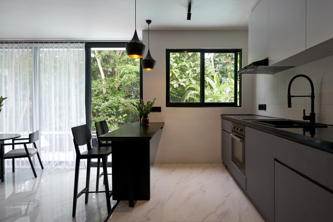 A two-level 2-bedroom villa in North Ubud, fully furnished and overlooking the surrounding jungle