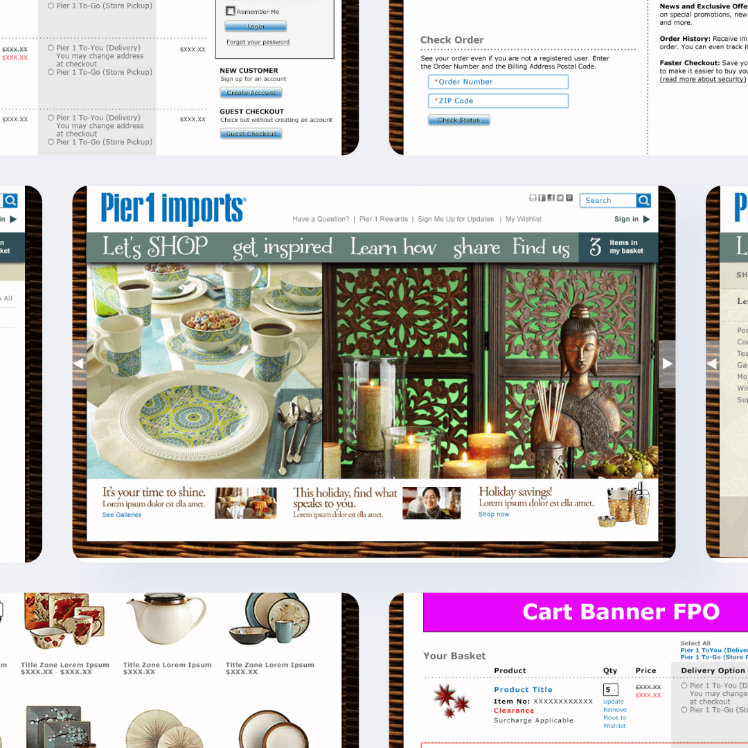 Screen shop of a product page update