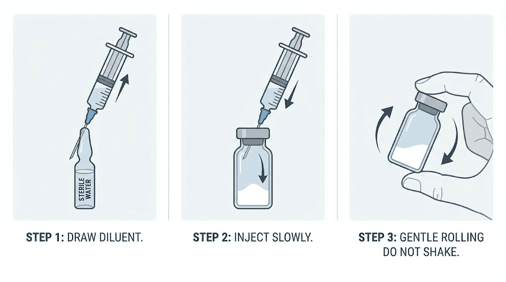 How to reconstitute KLOW peptide blend with bacteriostatic water