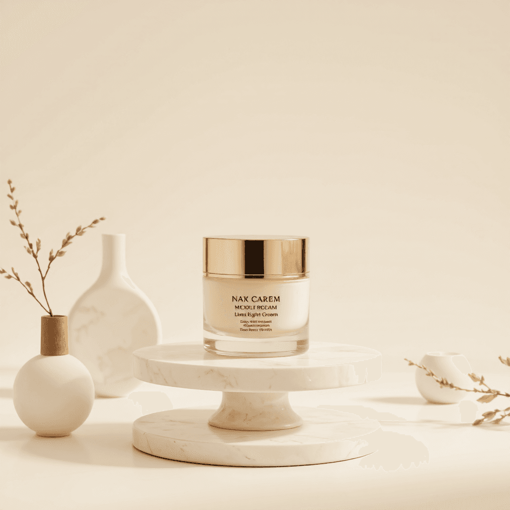 product photography of jar of cream