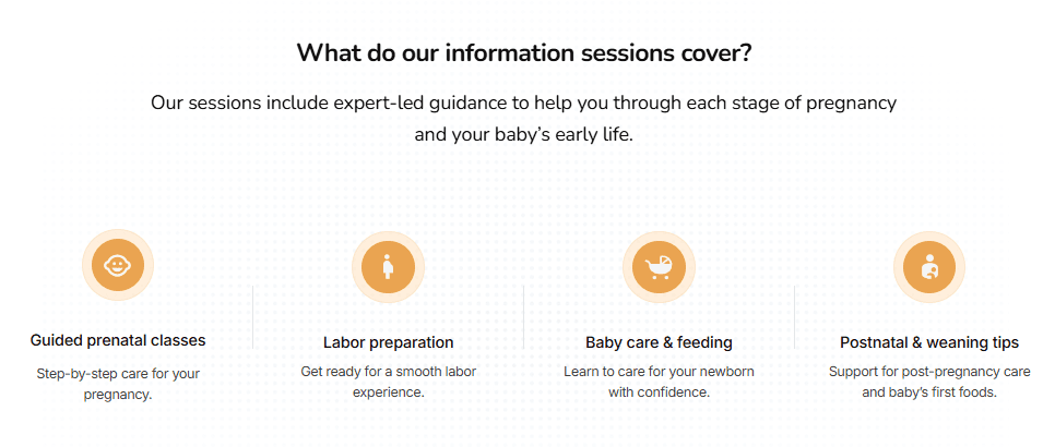 Rita’s Pregnancy 101 information sessions