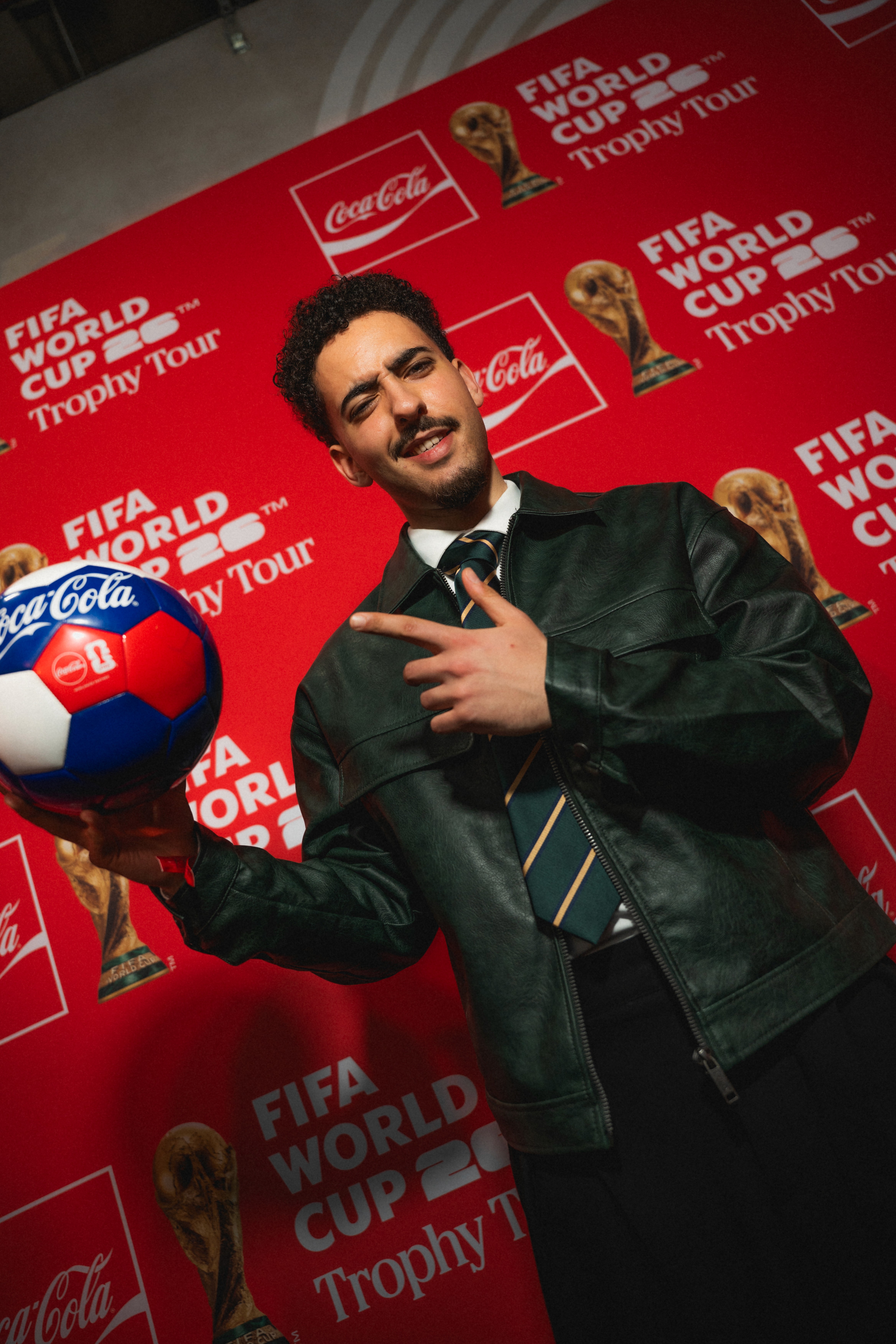 French Creator IIyssouu at the Coca-Cola trophy tour in Paris with global football creator agency