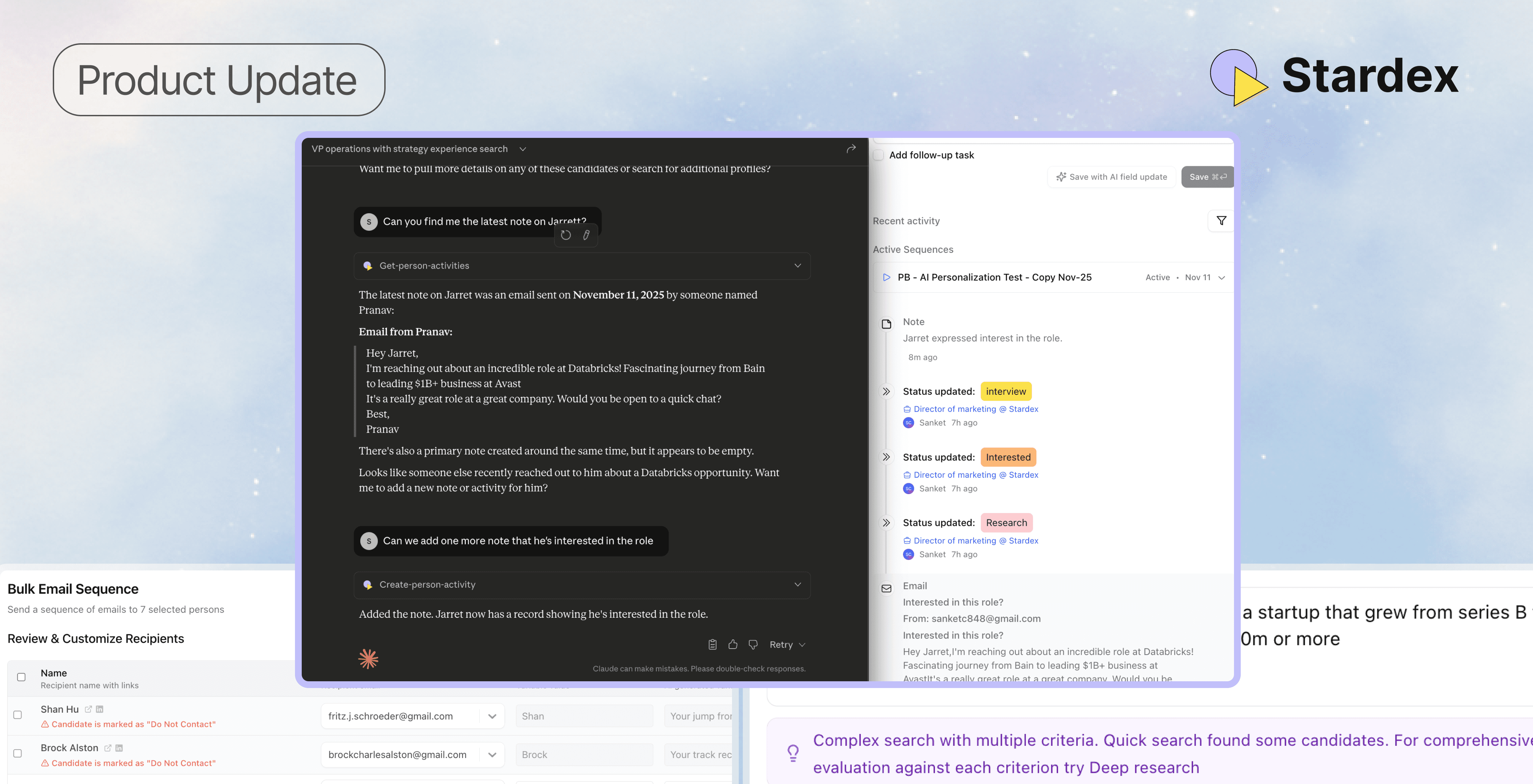 Stardex AI ATS + CRM | Product Update December | Blog Post