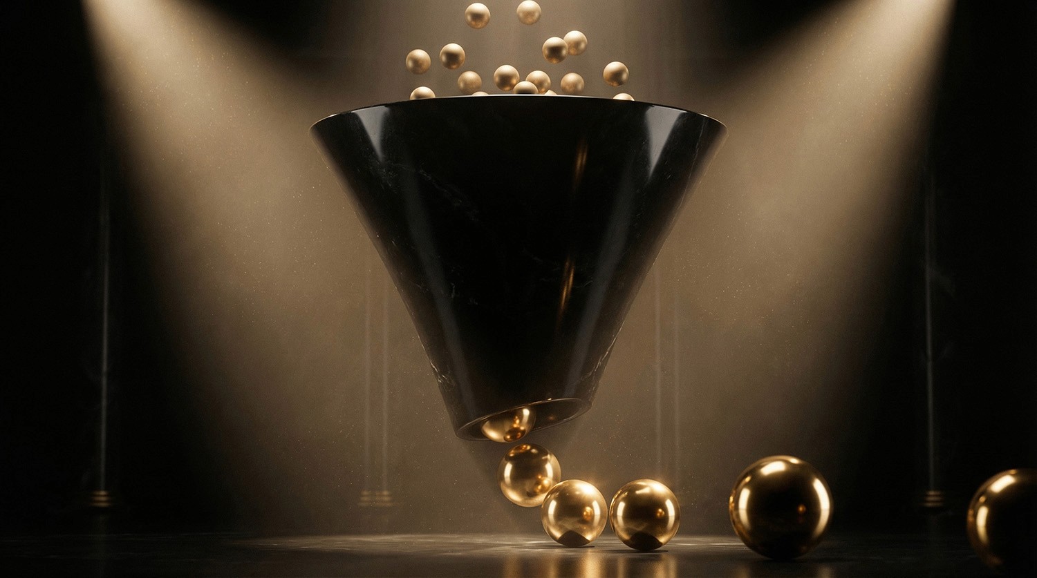 Image with a big purple logo and black background