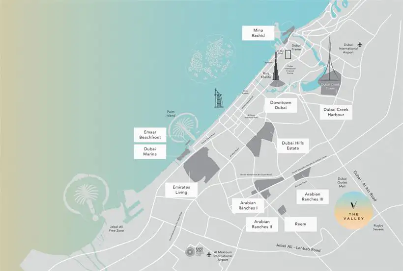 The Valley Location Map