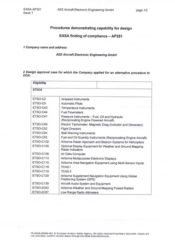 EASA Part 21O Design Organization certificate.